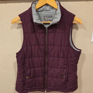 Natural Reflections Burgundy Quilted Puffer Vest Women’s Medium